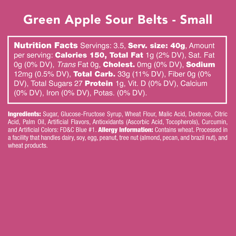 GREEN APPLE SOUR BELTS